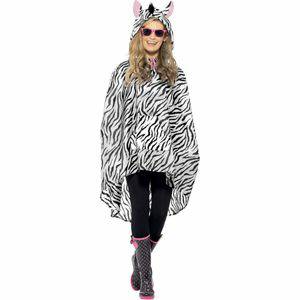 Poncho zebra voor volwassenen Carnavalsjassen